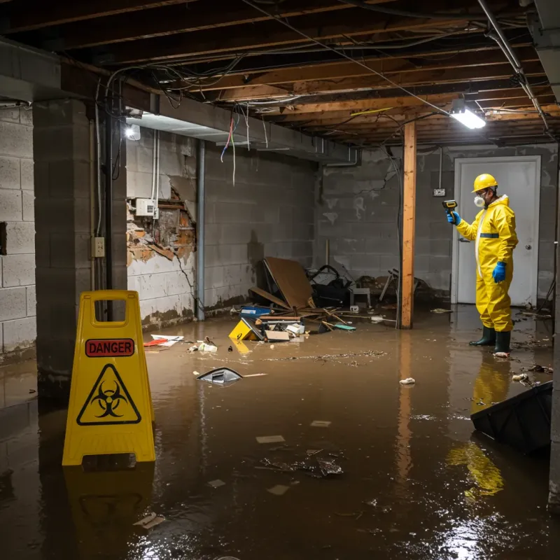 Flooded Basement Electrical Hazard in Nashville, NC Property